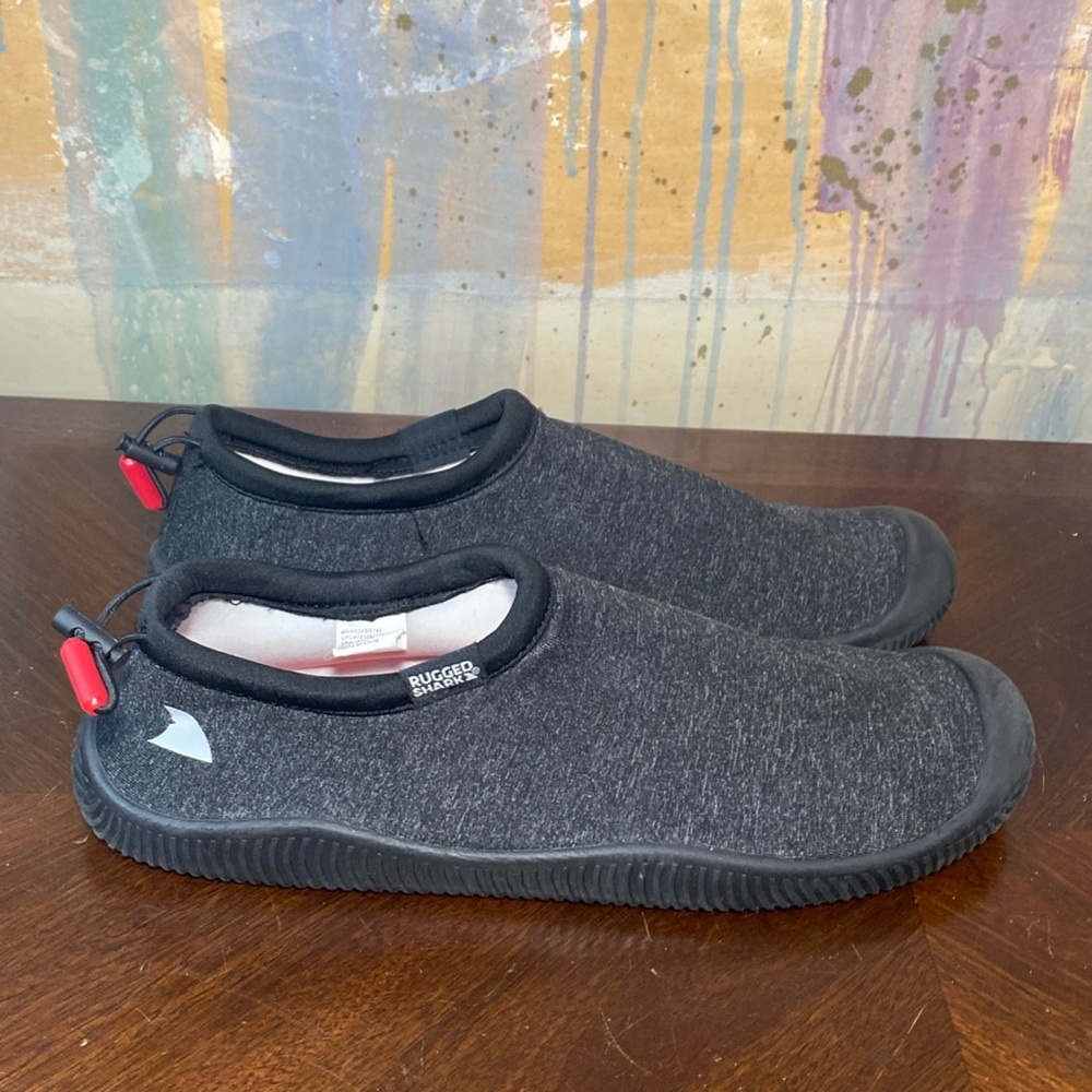 Rugged Shark Mens Sock Fit Riptide Water Shoes Black size 11